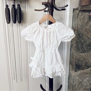 White Eyelet Cotton Ruffle Dress 24m